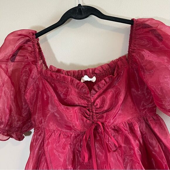 ✨ Altar’d State Women’s Red Poofy Dress Small - Picture 2 of 10